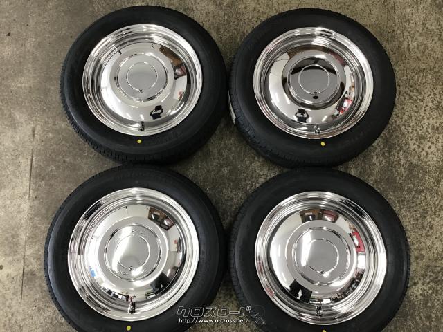 ホイール・タイヤ・14インチ中古WORKレッドスレッド4本set新品国産