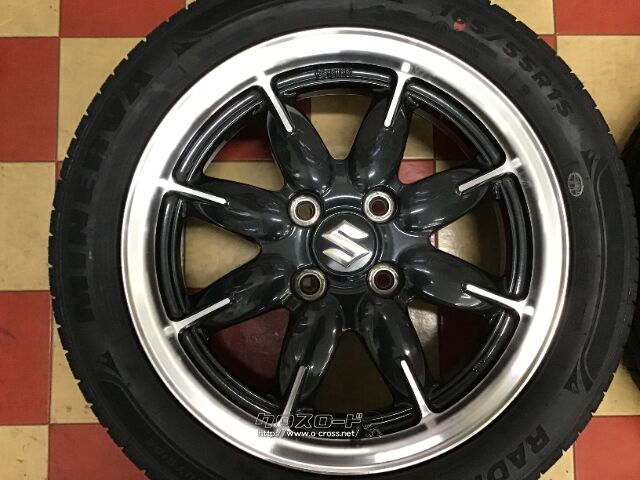 ホイール・タイヤ・15インチ中古アルトRS純正アルミ4本set新品タイヤ