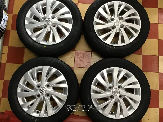 スペーシア純正 15in 4.5J 純正カスタム　①　2本セット　美品 スズキ純正 スペーシア アルミホイール+タイヤ4本セット 14×4.5J ET:45