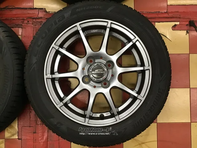 ホイール・タイヤ 14インチ中古シュナイダースタッグ4本set 中古ブリヂストンタイヤ4本×6分山