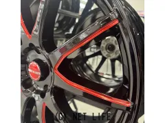 ホイール・タイヤ 18インチ ラグジーヘインズ LH015 BK/RED 新品ホイールセット