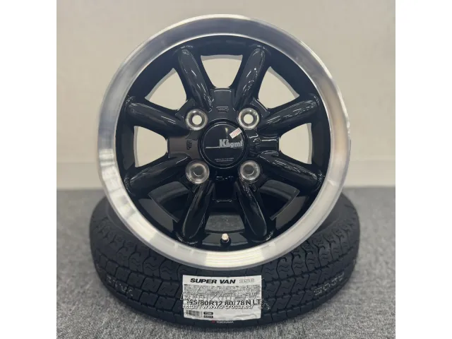 車のパーツ タイヤ、ホイール ホイール・タイヤ・12ｲﾝﾁ KﾌｨﾈｽCUP Y356 新品ﾎｲｰﾙﾀｲﾔｾｯﾄ・5.7万円