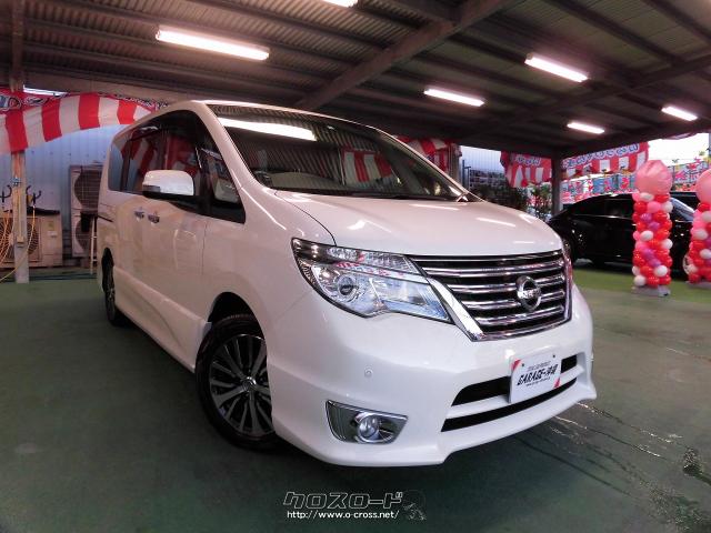 日産 セレナ ハイブリット ハイウェイスター 純正ナビ フルセグ リアモニター ツインパワードアvr禁煙車 14 H26 年式 パール 00cc Garage 沖縄 琉大前本店 6 8万km 保証付 3ヶ月 5千km 沖縄の中古車情報 クロスロード