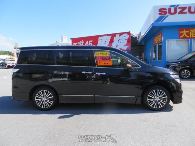 ☆純正エアロ&18インチアルミホイール☆LEDヘッドライト&フォグ&オートライト☆両側パワースライドドア☆前後クリアラウンスソナー☆レーダーブレーキサポート☆全席ブラックレザーシート&オットマン付き☆ 日産 エルグランド