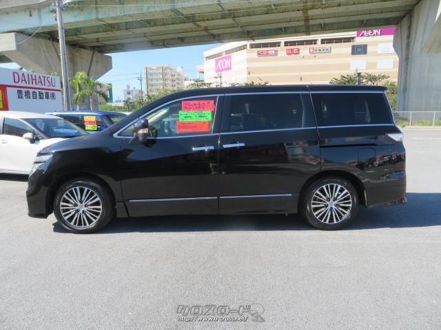 ☆純正エアロ&18インチアルミホイール☆LEDヘッドライト&フォグ&オートライト☆両側パワースライドドア☆前後クリアラウンスソナー☆レーダーブレーキサポート☆全席ブラックレザーシート&オットマン付き☆ 日産 エルグランド