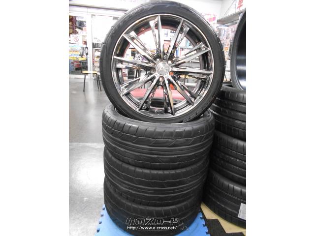 アサドジャット様送料込 レオニス 18×8J +42 バリ溝 225/45R18 中古ホイール付タイヤ)レオニス 18x7J4本セット225/40ZR18