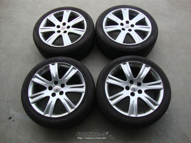 ホイール タイヤ マークxジオ純正18インチタイヤホイール4本セット 3 5万円 カープロデュース417 18 7 5j ピッチ114 3 オフセット 39 タイヤ 225 45r18 山 8分 リム一部ガリ傷有 現状引き渡し価格となります 現物確認お願いします 沖縄のカー用品 車