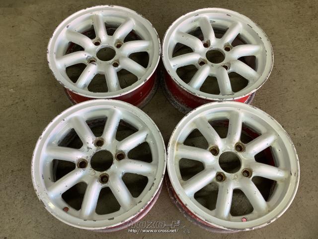 ホイール・14インチ中古当時物ブラックレーシング8スポークアルミ4本  